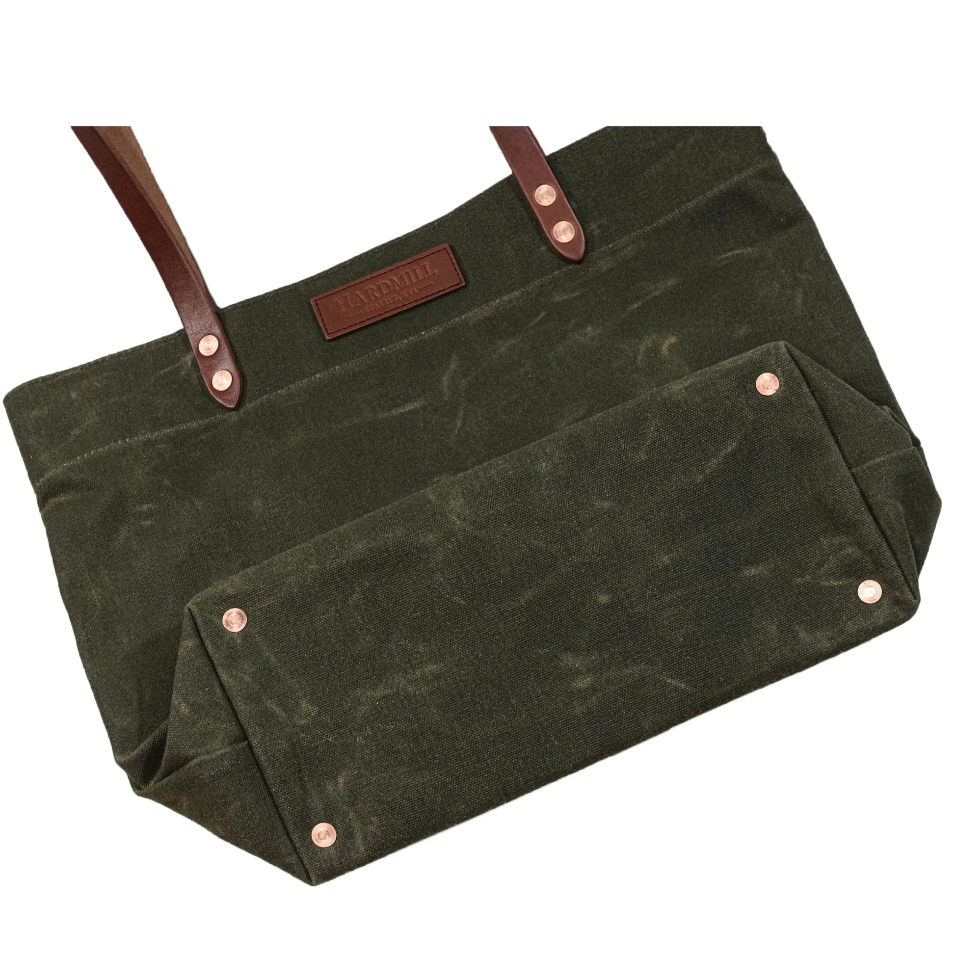 Market Tote - Waxed Canvas - Olive flat