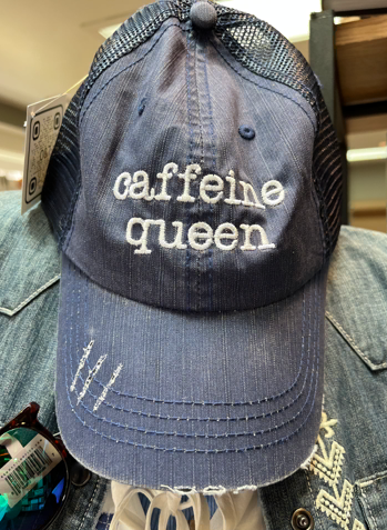 Caffeine Queen Trucker Hat - Navy front