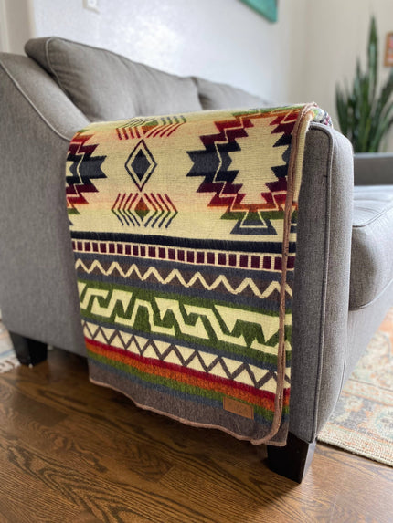 Andean Alpaca Wool Blanket - Retro front