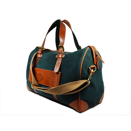 Canvas Weekender Bag over Night Travel - Green Side