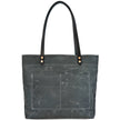 Market Tote - Waxed Canvas - Charcoal back