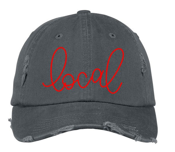 "Local" Distressed Hat - Grey