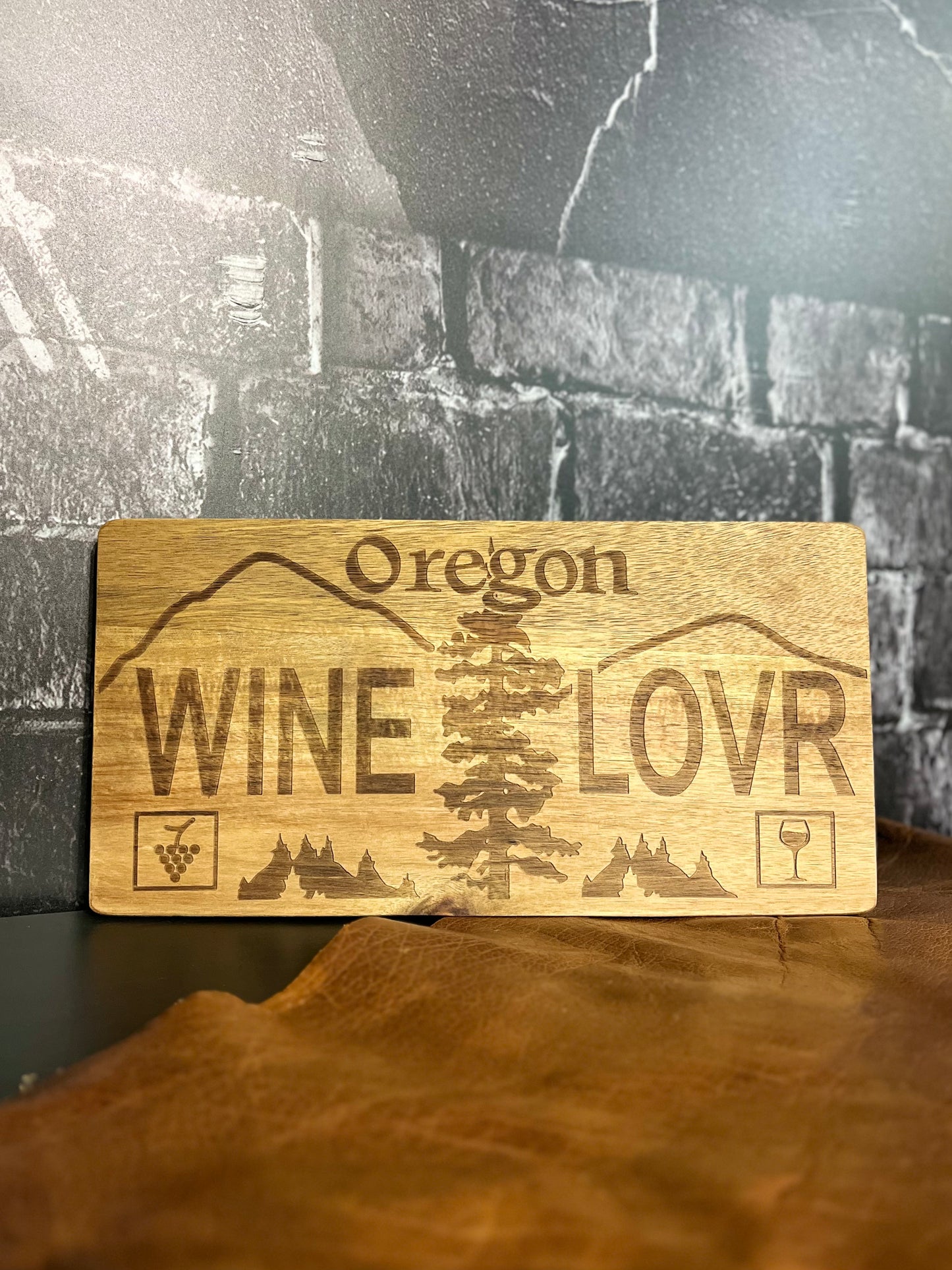 Wine Lover  |  Oregon Acacia Cutting Board