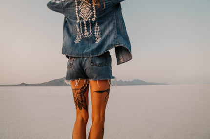 Driftwood X Rachelle M. Free Spirit Heritage Denim Shirt Full Back Arms up