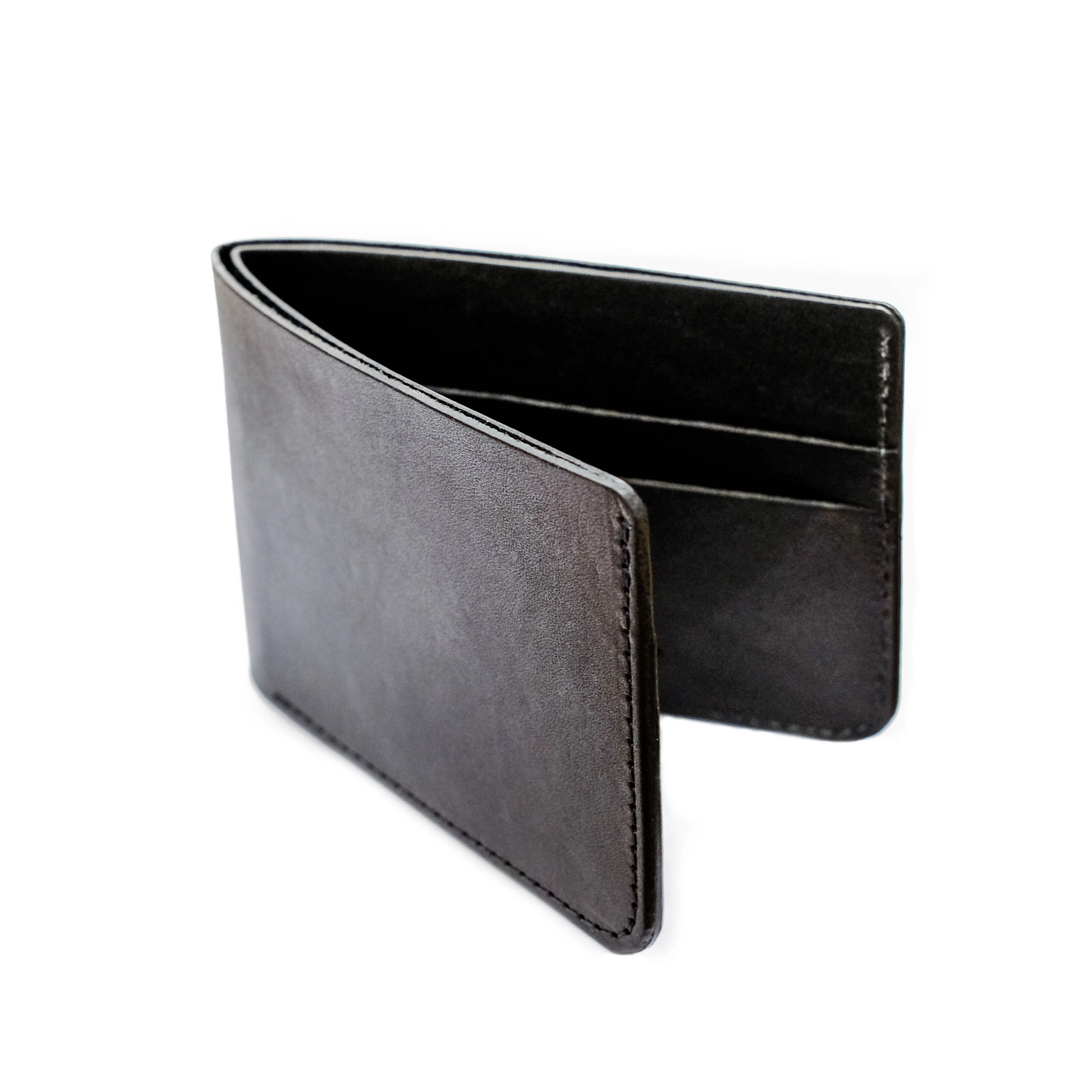 Bi-Fold Wallet - Leather - Black (Burnished)
