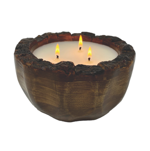 Himalayan Endurance Wood Bowl Candle | Tobacco Bark