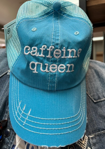 Caffeine Queen Trucker Hat - Aqua