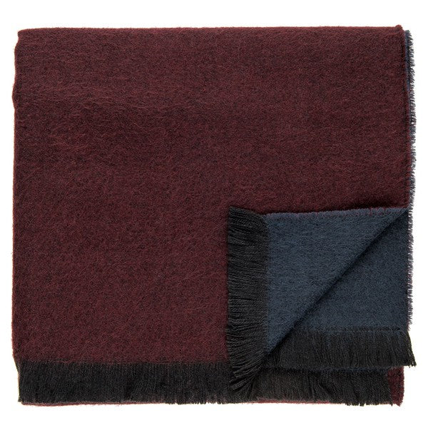 Two-tone Reversible Rochester Winter Scarf - Burgundy & Navy folded