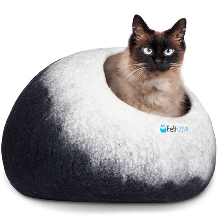 Feltcave Medium Cat Bed Cave - Black & White in