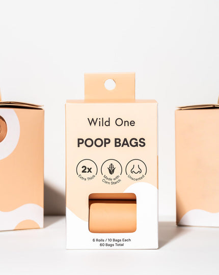 Wild One Eco-Friendly Poop Bags 60ct - Blush display