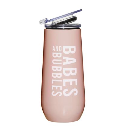 12oz Champagne Tumbler - Babes Pink