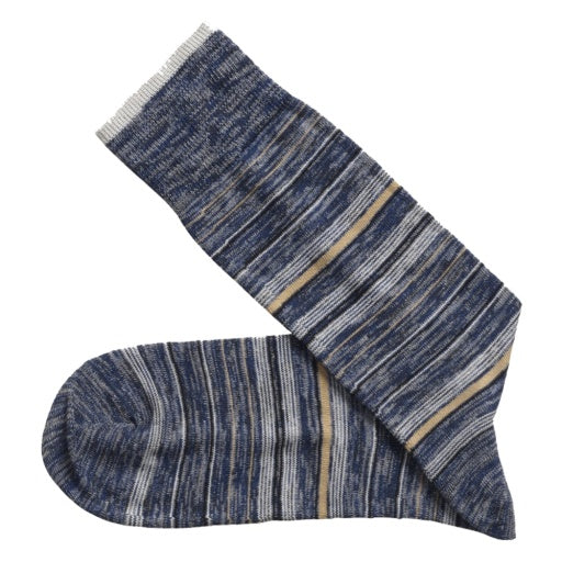 Johnston & Murphy heather Stripe Socks |  Navy