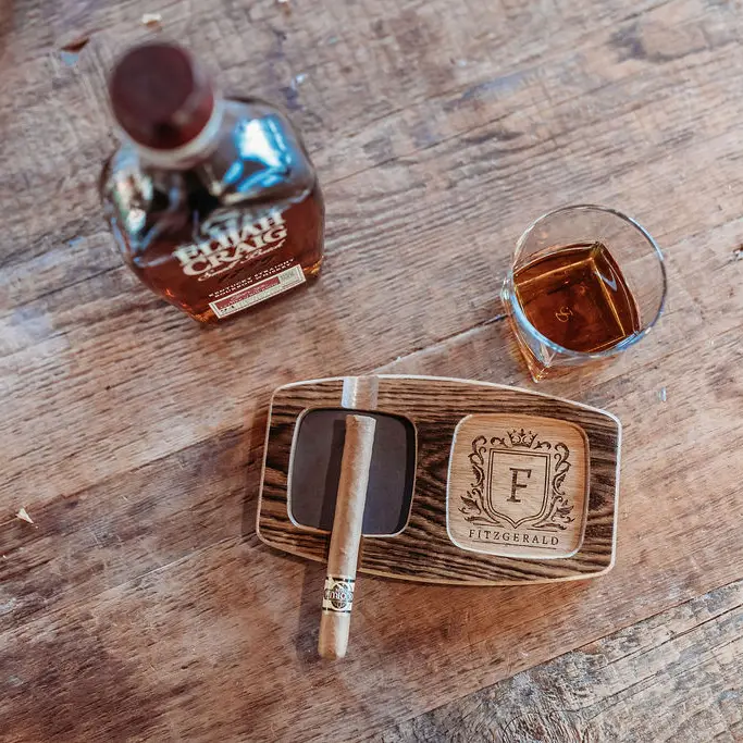 Whisky & Cigar Tray - American White Oak display 
