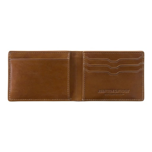 Johnston & Murphy Slim Wallet Antique Brown Leather open