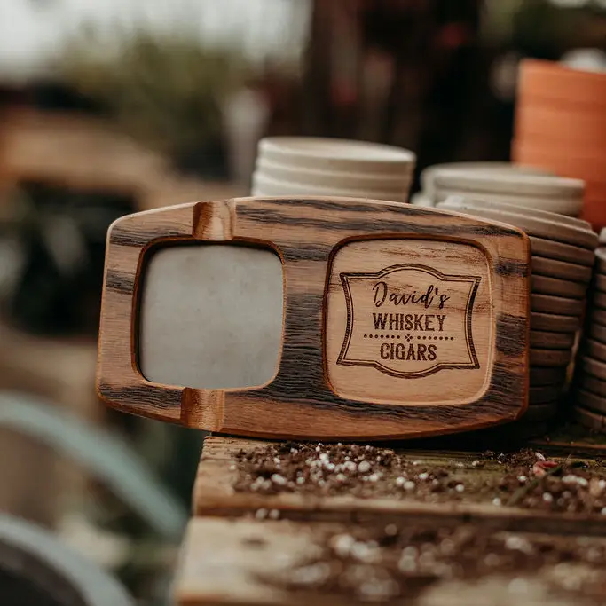 Whisky & Cigar Tray - American White Oak