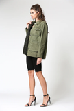 Hidden Reversible Military Jacket | Olive side profile