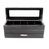 Matte Ebony (Black) 5 Slot Watch Box W/Jewelry Tray open again