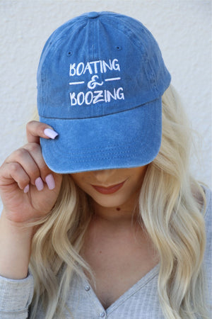 Boating & Boozing Baseball Cap | Vintage Blue