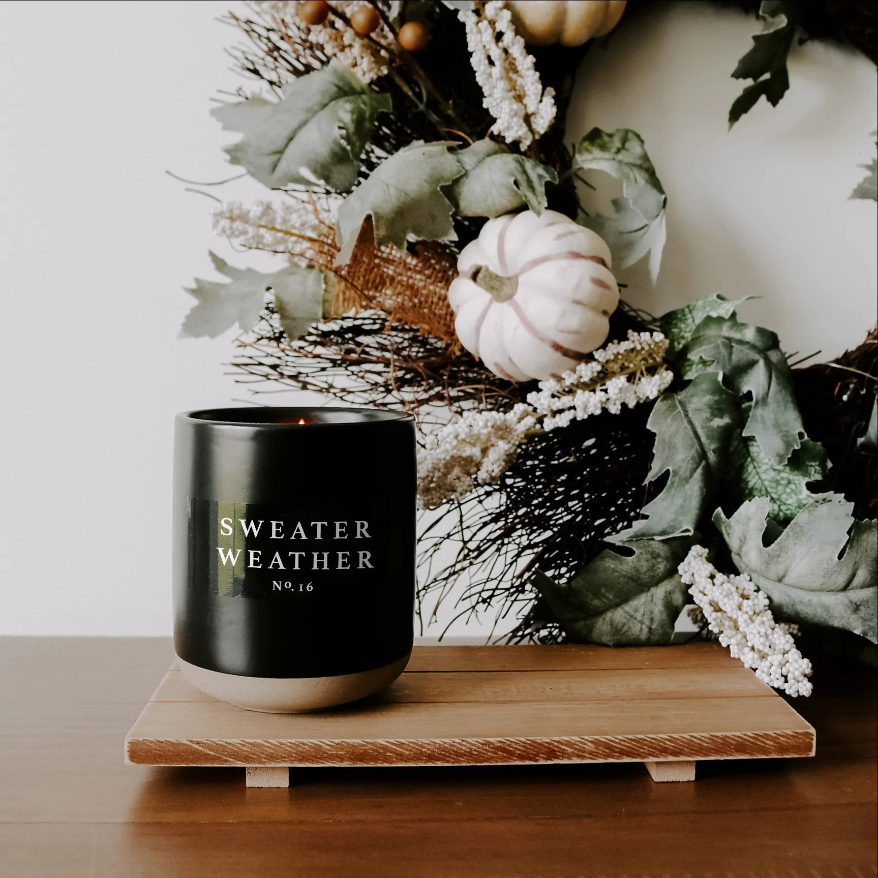 Sweet Water Black Stone Soy Candle - Sweater Weather stage