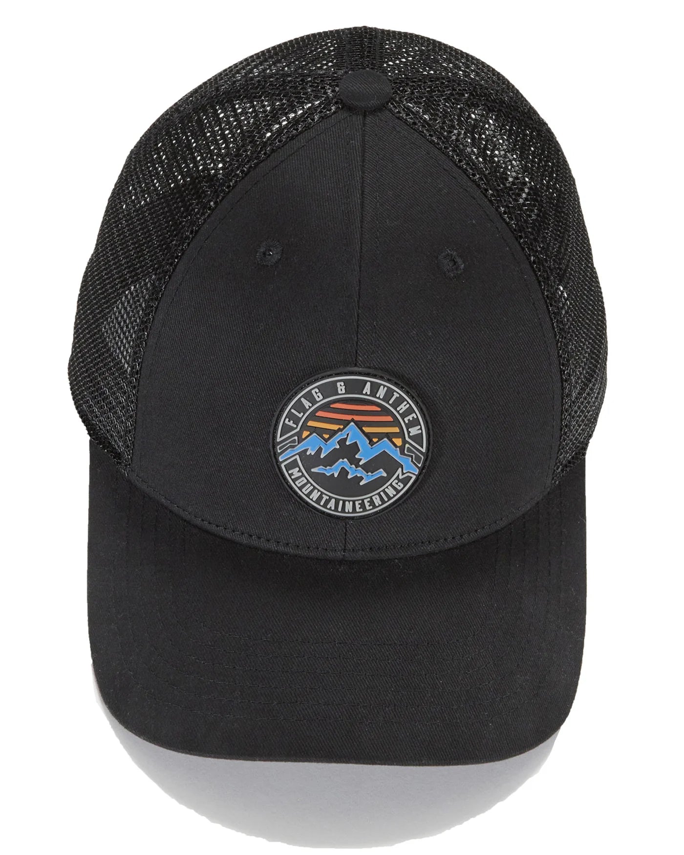 Mountain & Sea Patch Performance Trucker Hat (Black Mesh) Charcoal & Black