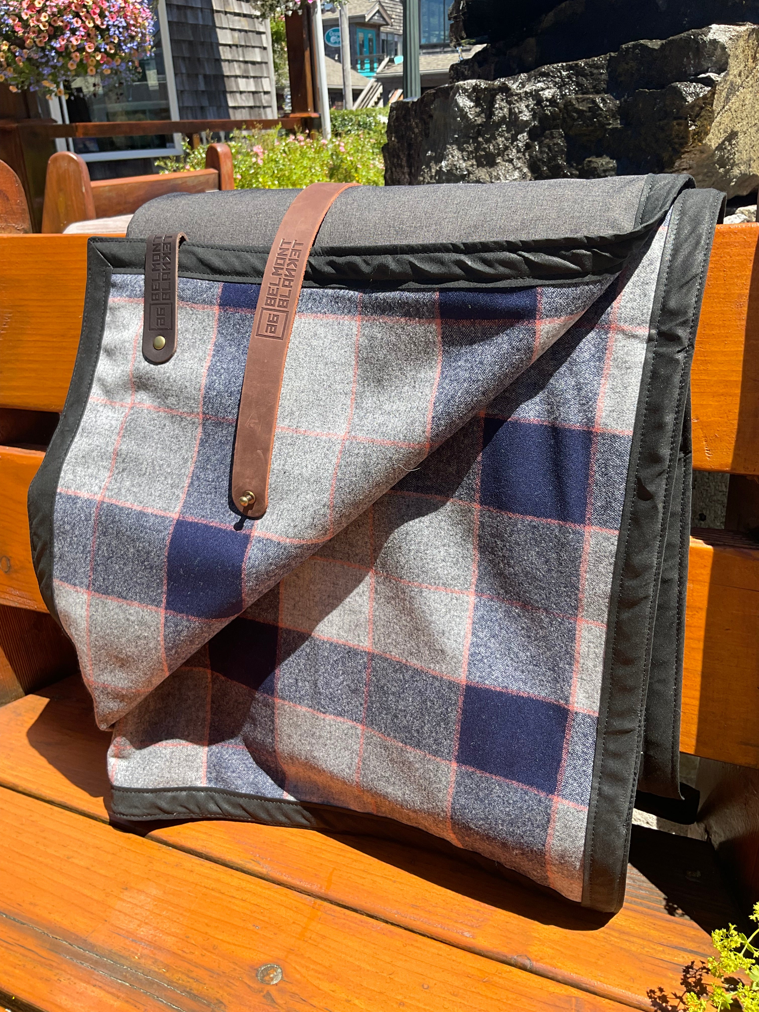 The Legacy Blanket with Pendleton Tartan | Grey, Blue and Red Fold Over