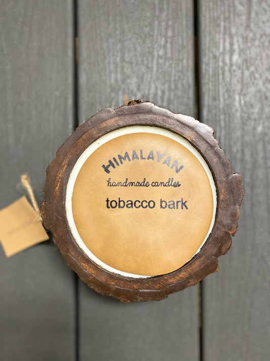 Himalayan Tree Bark Pot Candle - Medium - Tobacco Bark