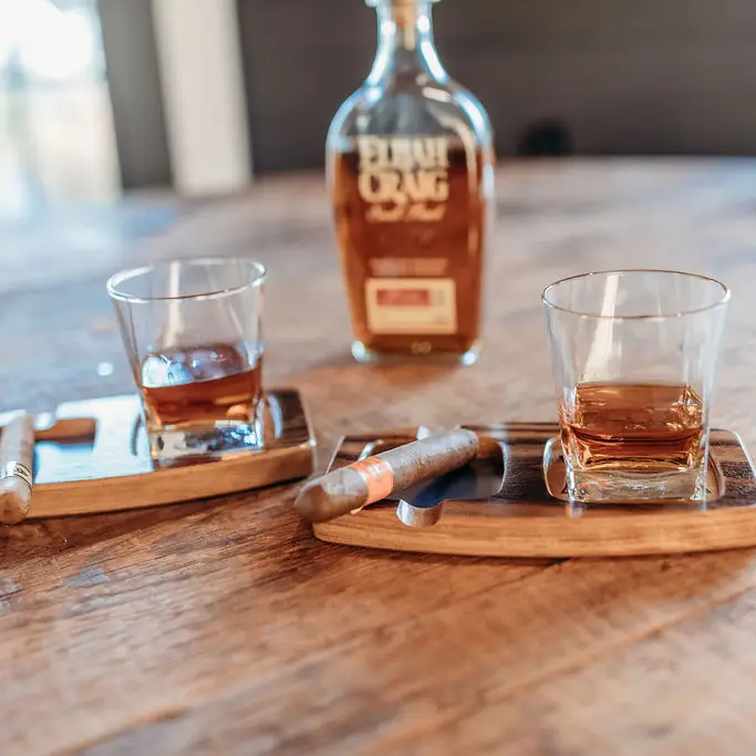 Whisky & Cigar Tray - American White Oak display 2