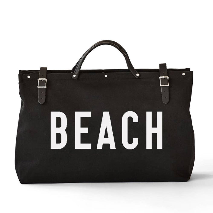 Beach Canvas Utility Bag - Black