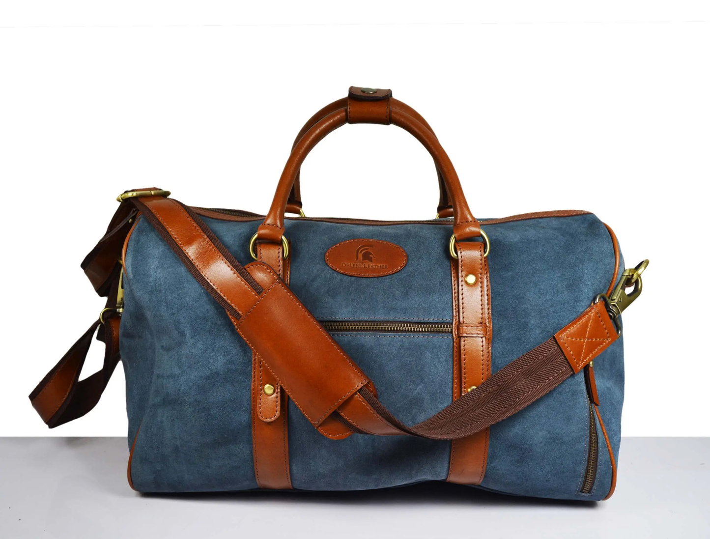 Canvas Weekender Bag over Night Travel - Blueish grey Front 2