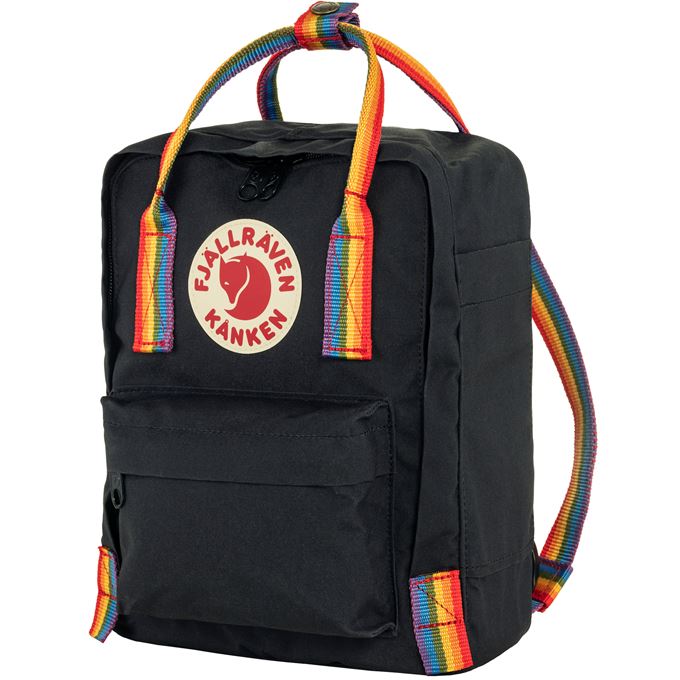 Fjallraven Kanken Rainbow Mini Backpack - Black Rainbow profile