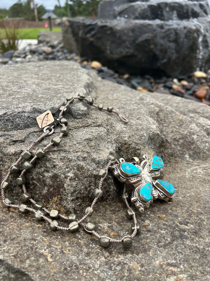 Paula Carvalho Butterfly On Vintage Chain Necklace layout