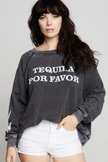 Recycled Karma Tequila For Favor Graphic Sweatshirt - Black