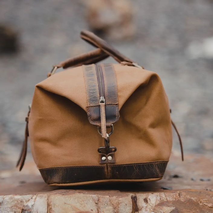 50L Augustine Buffalo Leather Bag | Tan side