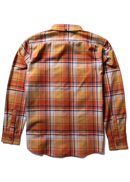 Vissla Mens Central Coast LS Flannel | Gold Coral back