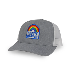 Happy Camper Trucker Hat | Grey & White