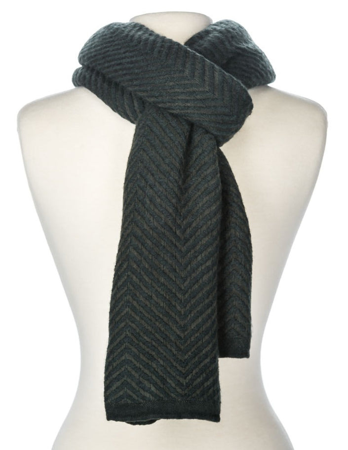 Stockholm Chevron Stripes Winter Scarf - Black