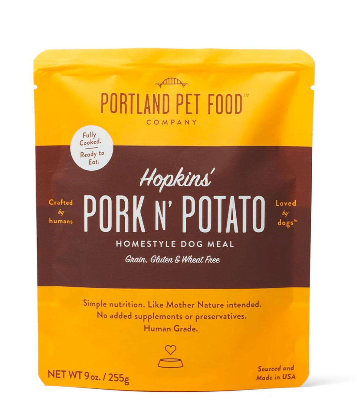 Retort Meals: Hopkins Pork N' Potato Homestyle Dog Meal front