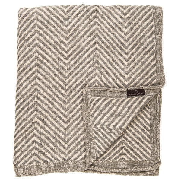 Stockholm Chevron Stripes Winter Scarf - Grey folded