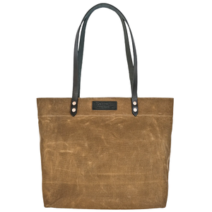 Market Tote - Waxed Canvas - Tan front