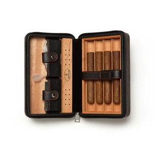 Liam Cigar Travel Case (Black) open