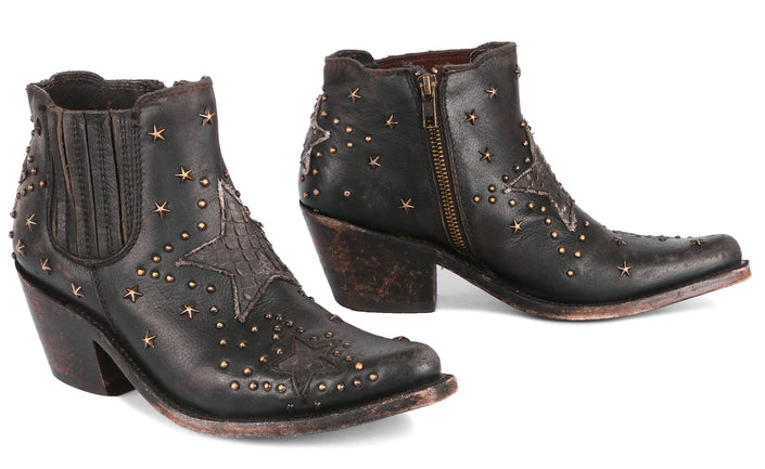 Liberty Black A Star Is Born Side Zip Booties - Black side