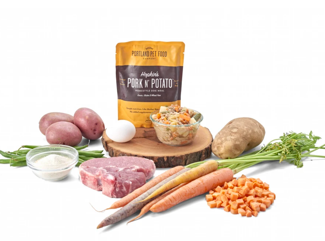 Retort Meals: Hopkins Pork N' Potato Homestyle Dog Meal ingredients