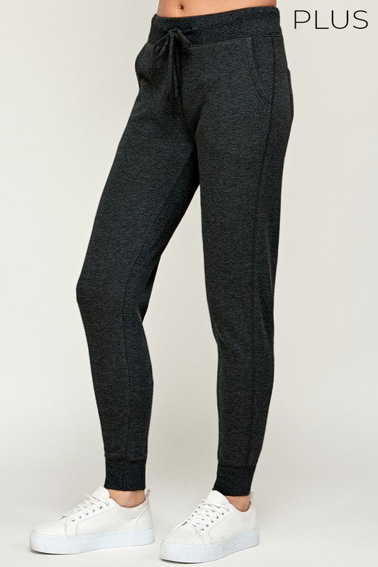 Plus Size - Basic Jogger With Pockets | Charcoal