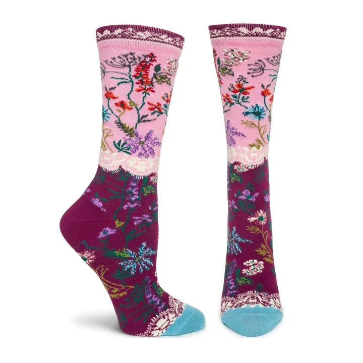 Garden Lace Pink Socks